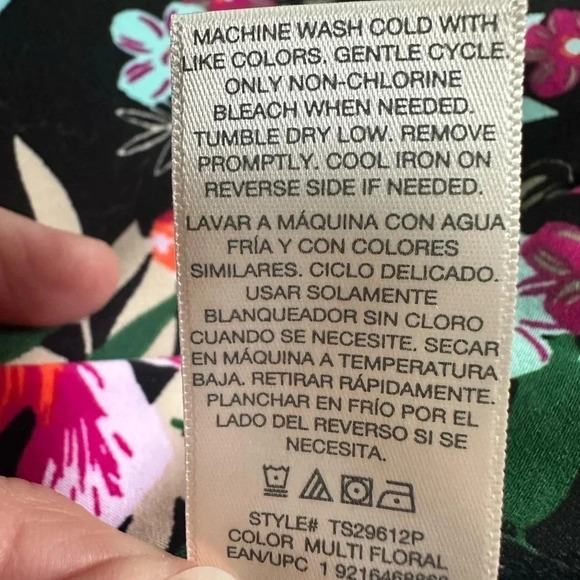 Terra & Sky multi colored tropical floral print maxi skirt w/ pockets Sz 1x - Picture 4 of 8